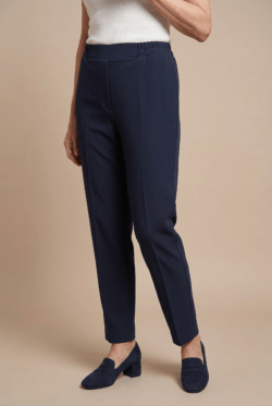 Broek gabardine met elastische band | marine