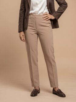 Broek met elastische band - Taupe