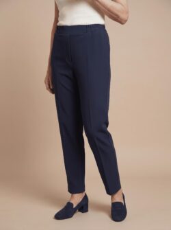 Broek gabardine met elastische band - Marine