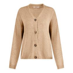 Gilet met houten knopen | camel