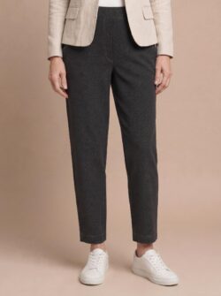 Broek donkere jeans look met elastische band