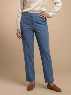 Broek jeans look met elastische band | lichte jeans