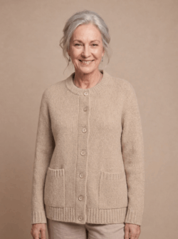 Gilet bouclet met zakken | taupe