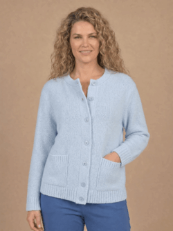 Gilet bouclet met zakken | indigo