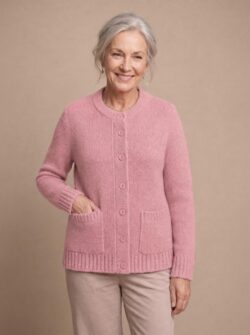 Gilet bouclet met zakken | rose