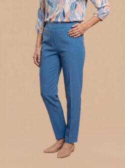 Broek gabardine met elastische band | indigo