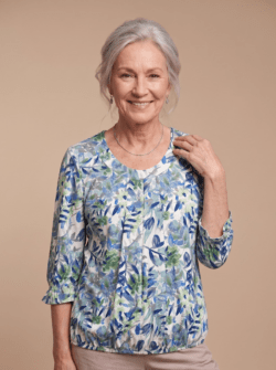 T-Shirt Met Elastiek Onderaan 3/4 mouw