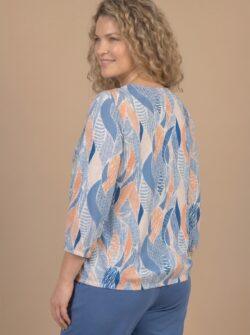 T-Shirt Met Elastiek Onderaan 3/4 mouw