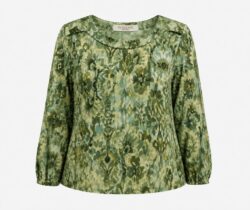 T Shirt met ¾ mouw en elastiek onderaan - Kaki